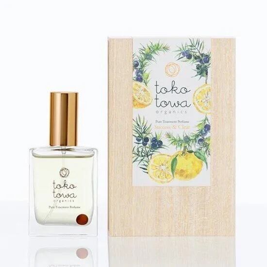 オーガニック香水 ピュアトリートメントパフューム 25ml イエロー 〜日本の柚子とジュニパーの香り〜 天然石タイガーアイ入り
