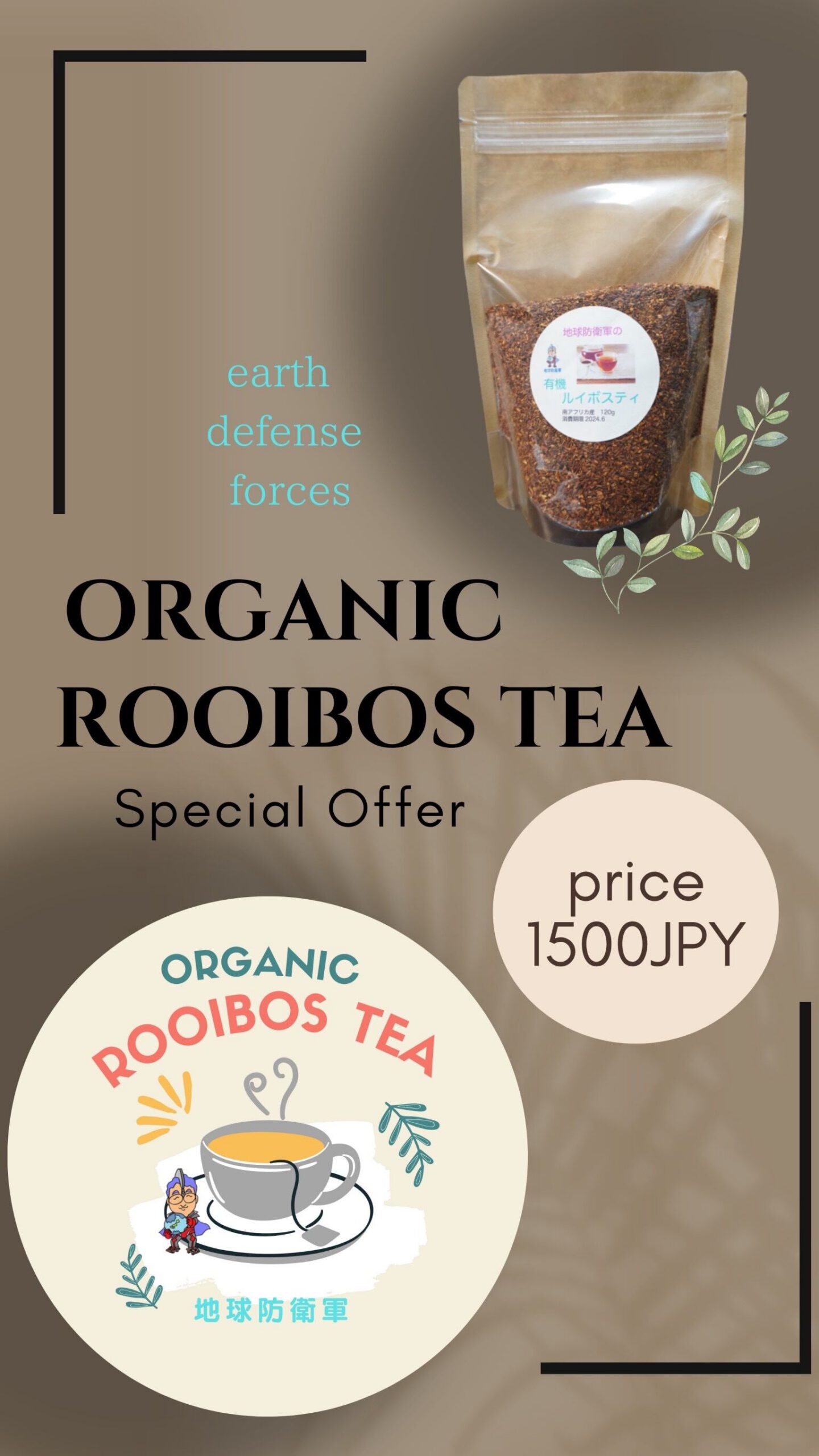 オーガニックルイボスティ 茶葉 120g お茶パック60枚付き - 画像 (3)